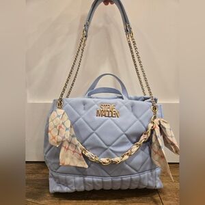 Steve Madden Light Blue Quilted Shoulder Bag